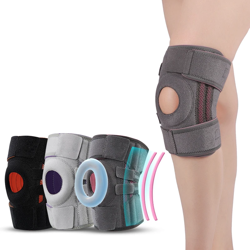Mountaineering Elastic Customized Neoprene Open Patella Compression Knee Brace For Men And Women