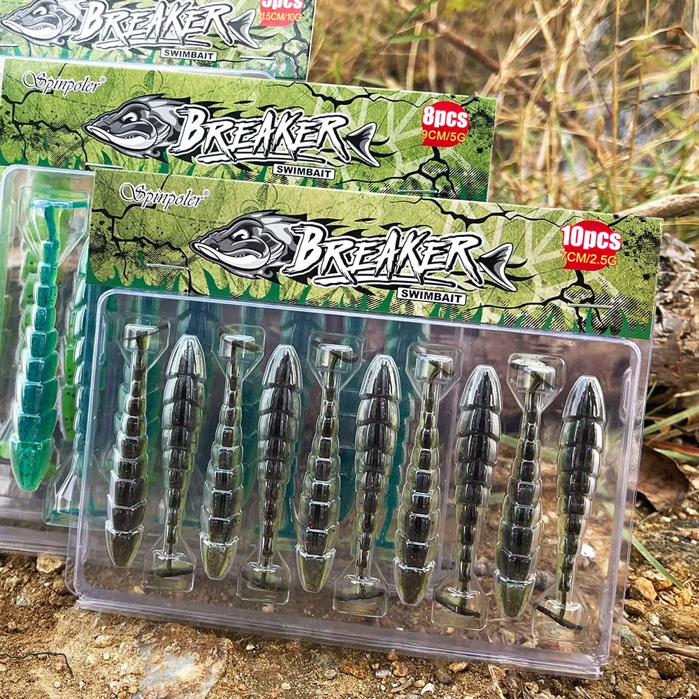 Top Right  S045 70mm 90mm 115mm Soft Swimbait Shad Bait Bass Fishing Lures Paddle Tail Soft Plastics Lures