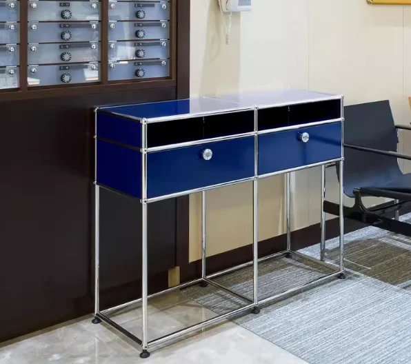 USM Modern Simple Stainless Steel Sideboard Desk with TV Cabinet Net Red Storage Porch Cabinet for Living Room or Hall