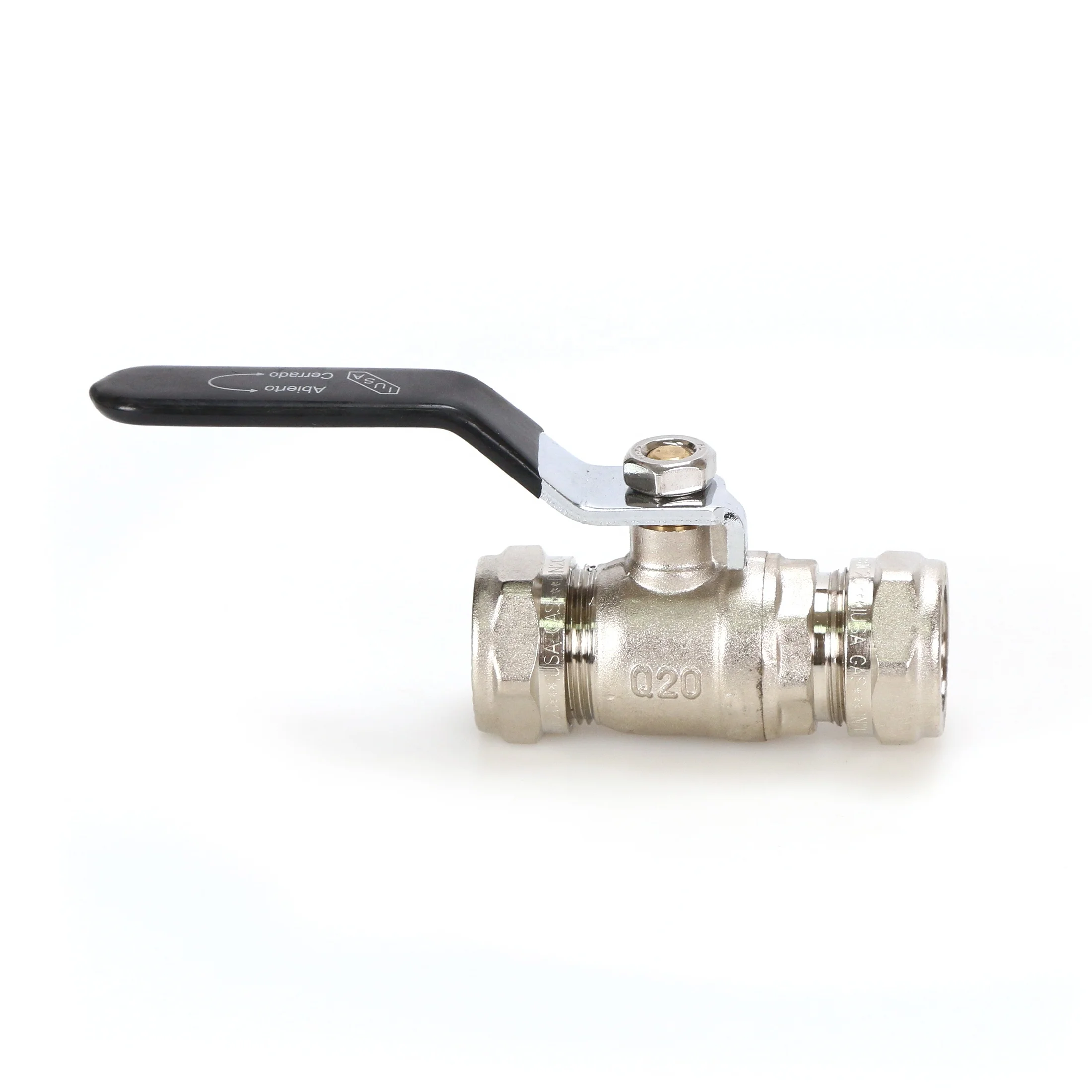 High Quality Brass Ball Valve Water Gas Pipe Fitting Valve Nickel Plating Compression Valve