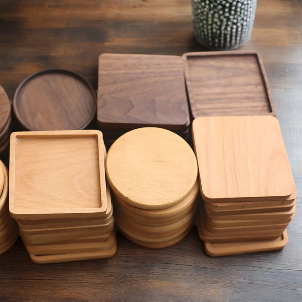 Custom beverage Coffee Blank Pallet Cup Mat tea cup coaster Custom Sublimation Coasters For Drink Square round Wood Coaster