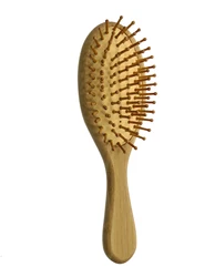 Eco-Friendly Natural Bamboo Bristles Wood Paddle Detangling Hairbrush for Massaging Scalp
