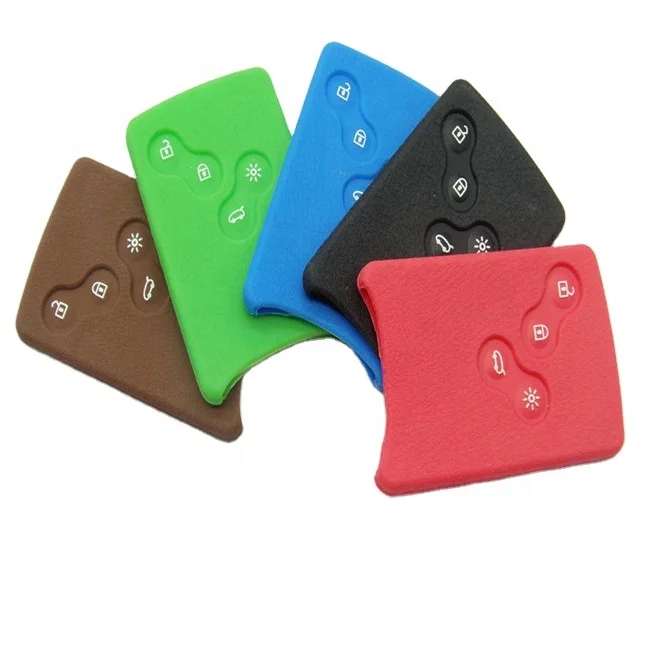 Silicone Rubber 3 Button Car Key Cover Case Protector Skin Smart Card For Ren Clio Logan Megane 2 3 Koleos Scenic