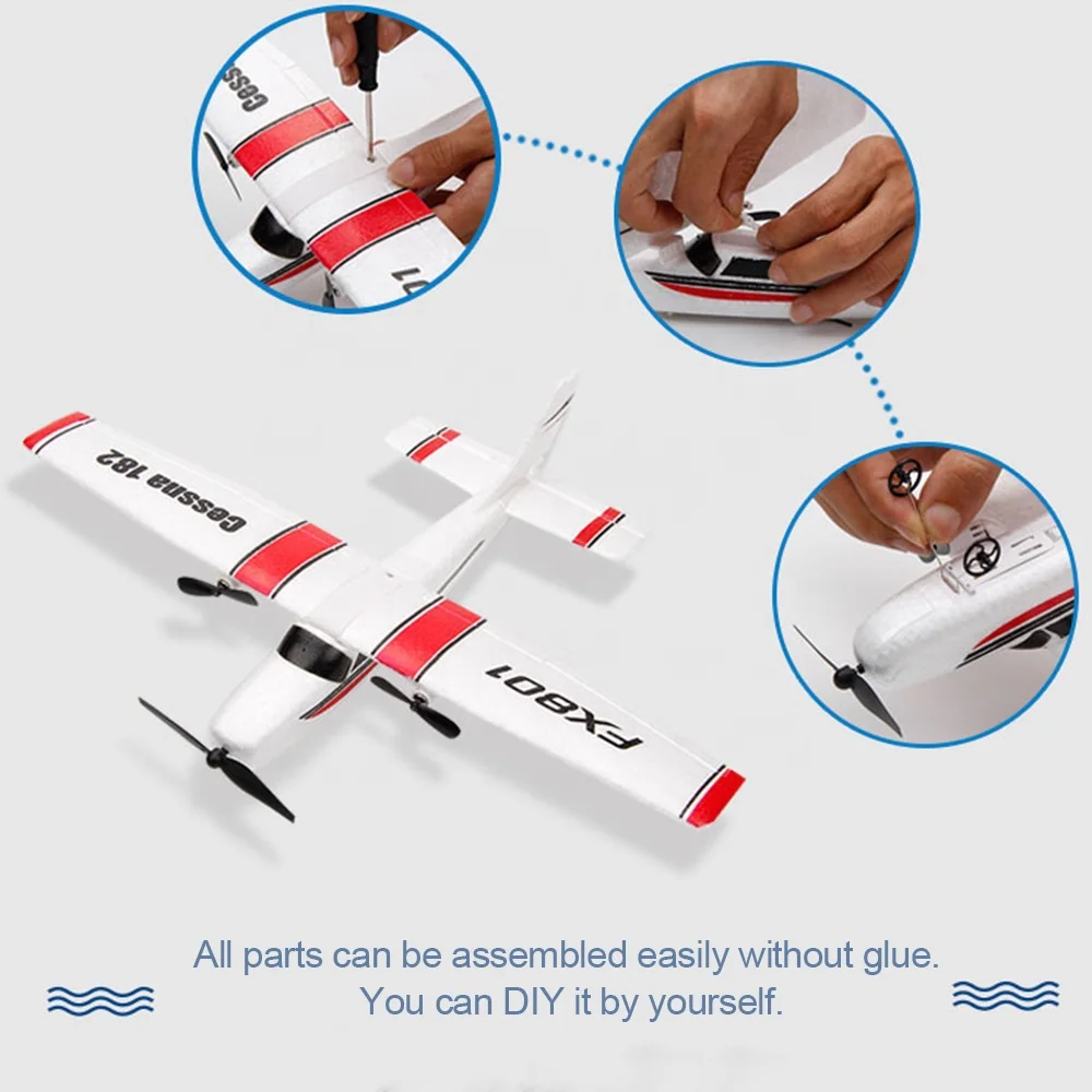 Amiqi Fx801 310Mm Wingspan Rc Airplane Model Toy  Remote Control Fixed Wing Plane Diy Rc Epp Foam Material Planes For Kids