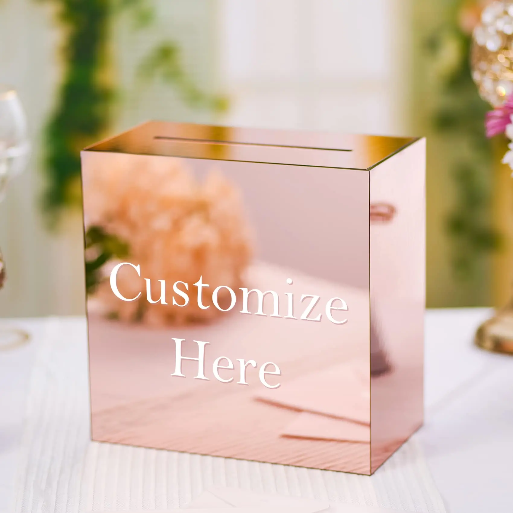 2023 new arrival Wholesale custom acrylic wedding invitations with box acrylic Wedding Wishing Well Card Box