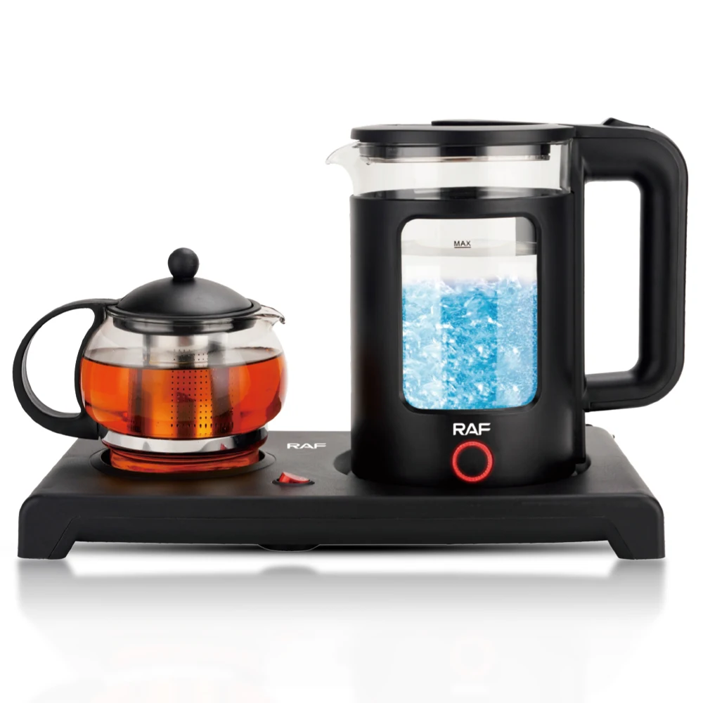Keep Warmer Coffee Tea Maker Tray Set 360 Rotation Kettle With Tea Tray Set Electric Glass Kettle