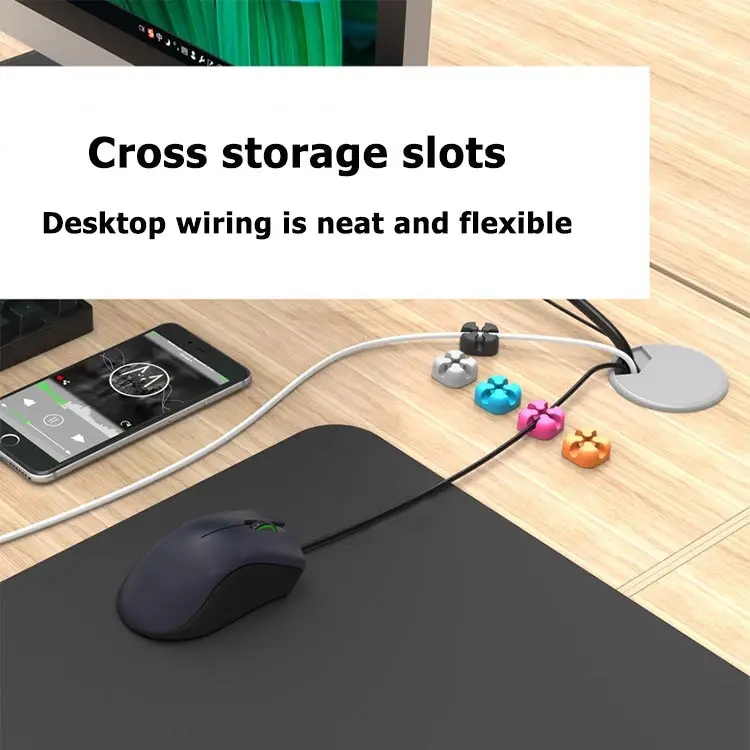 Многофункциональный настольный Настенный Круглый USB-держатель для проводов и кабелей