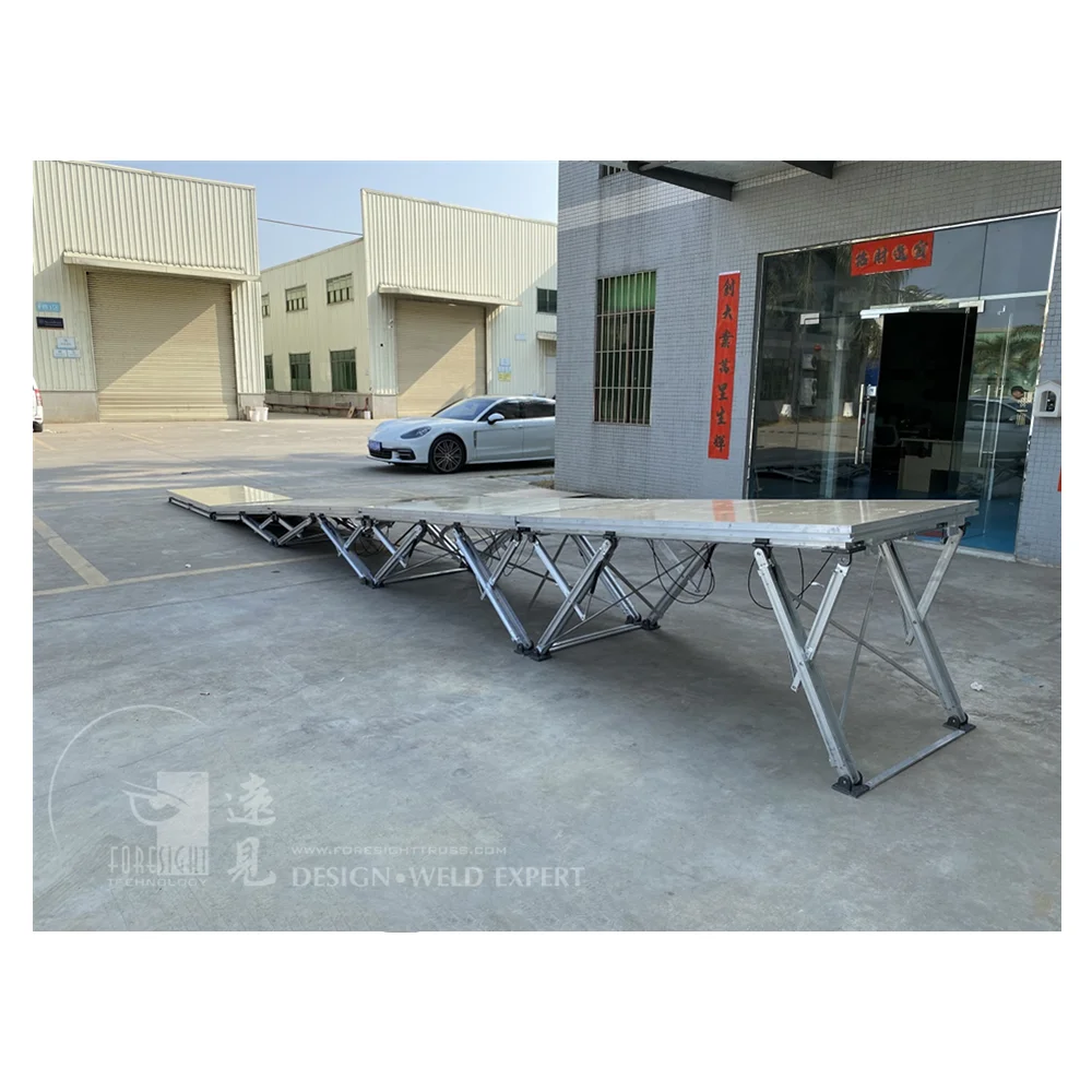 Portable low price trade show display system folding table stage