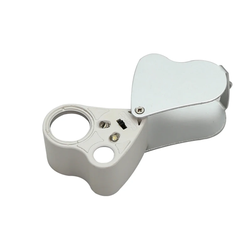 30x 60x LED double number foldable jewelry identification magnifying glass 9889