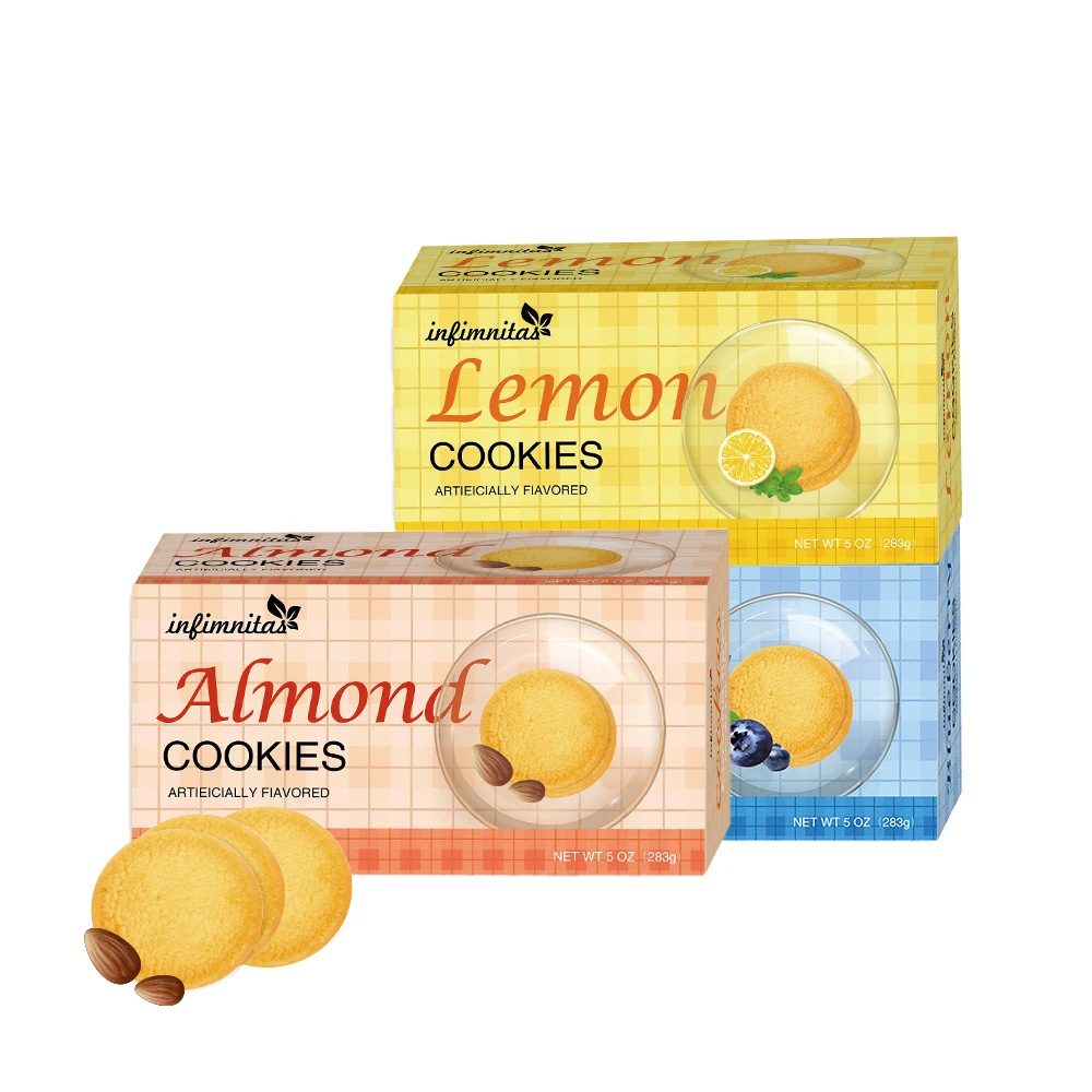 Custom flavored butter cookies Almond Lemon blueberry classic Afternoon Tea Cookies