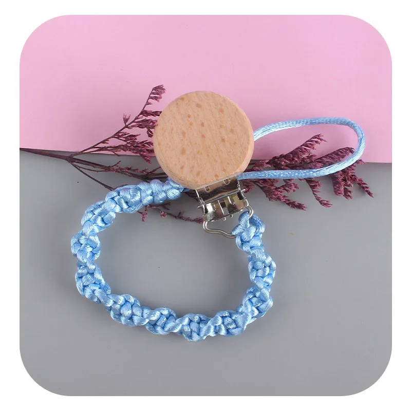 Newborn Baby Animal Beech Wood Handmade Cotton Prevents Chains From Falling Off Pacifier Chain