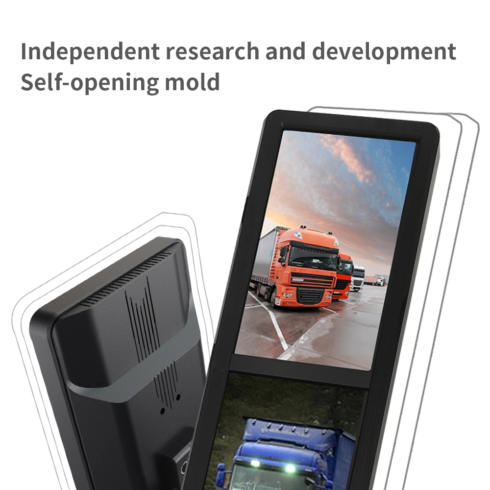 15inch Portrait Split View Dual Screen Video Recording Electronic Rear View Car Reversing Aid Dvr Mirror Truck Monitor System