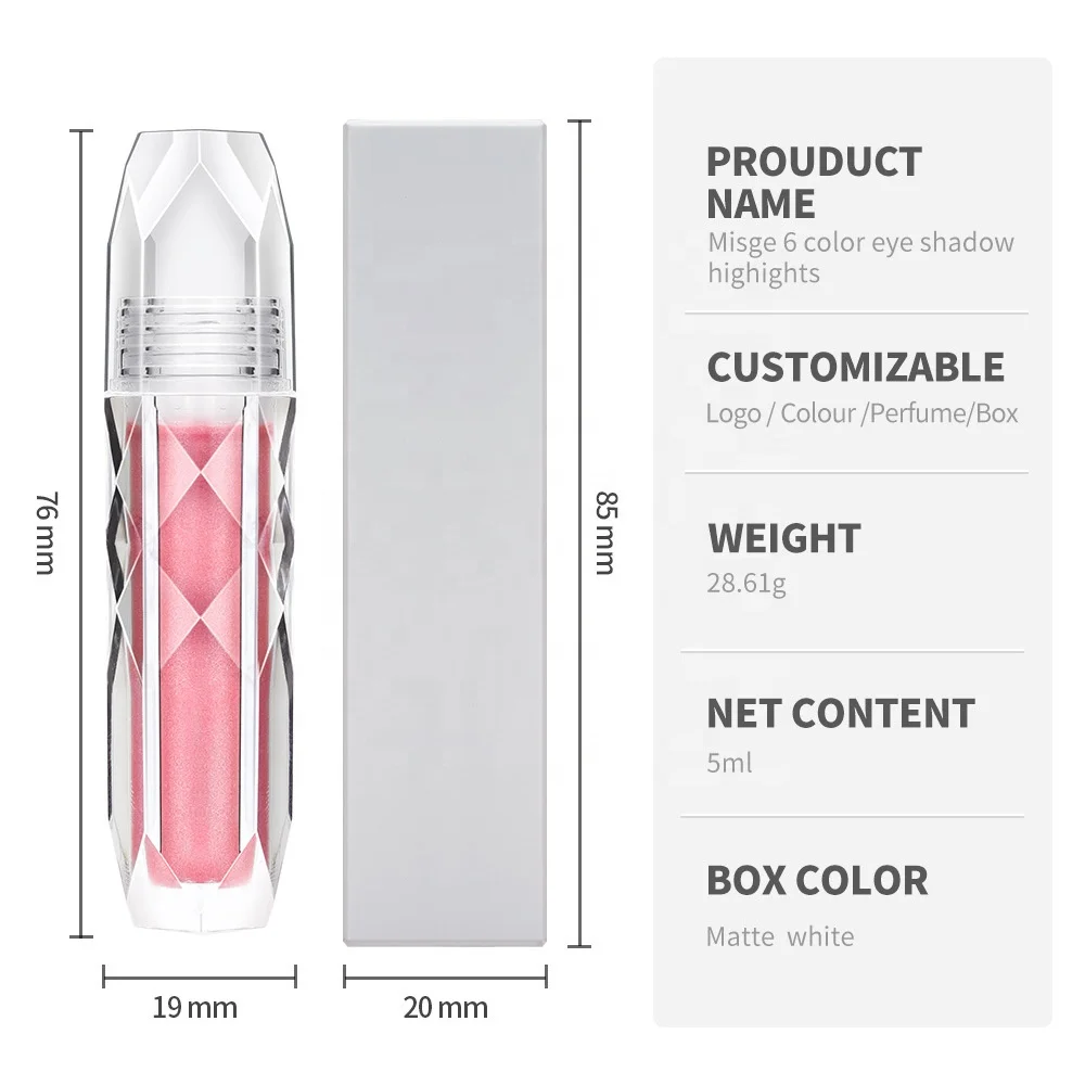 2024 New Private Label Shiny Holographic Glitter Glow Liquid Eyeshadow Shimmer Metallic Highlighter Multichrome Eyeshadow
