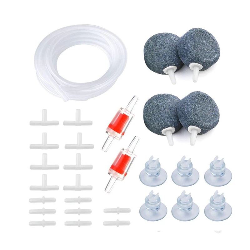 Mounts Sea 3/16-Inch Professional Standard Silicone Airline Tubing for Aquarium Air Pump Accessories with Check Valves