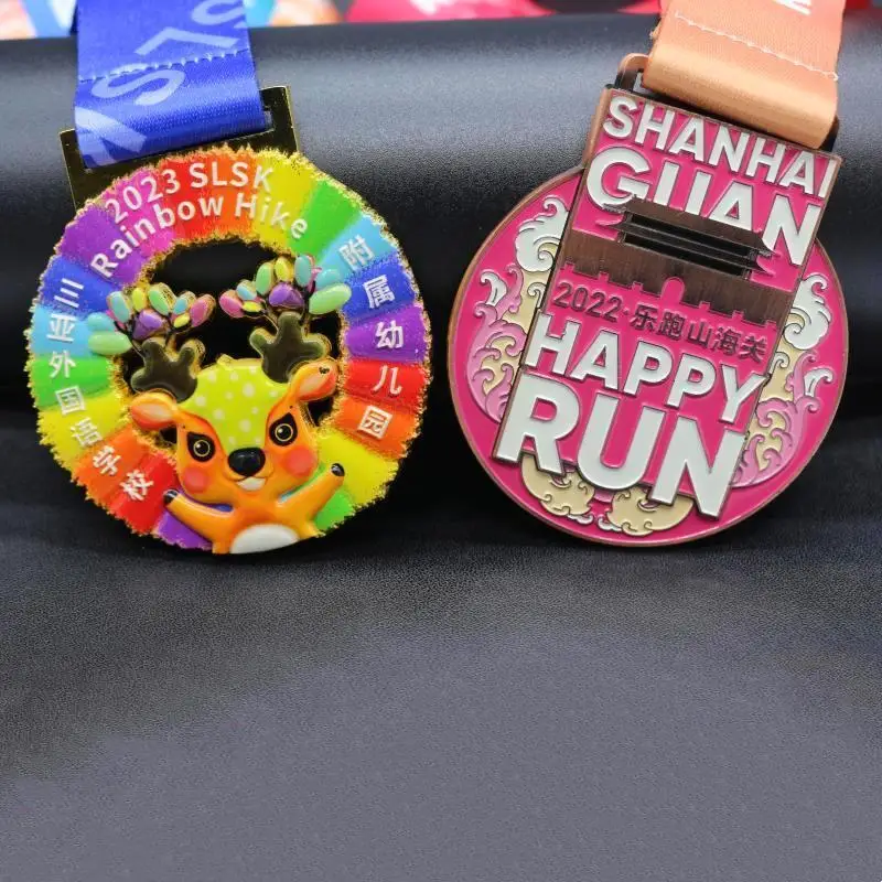 custom conqueror gold basketball medals trophies  no.1 puzzle ukraine Ribbon Box spinner vintage metal trail run music medal