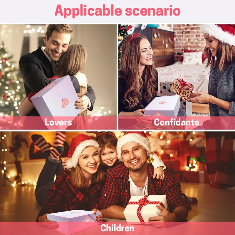 Custom Logo Luxury Christmas Design Double Door Opening Gift Box Set Packaging With Magnetic