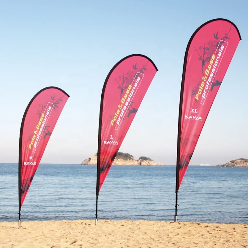 Customized Decorate Fast Produce Wholesales business Promotional Advertising Tear Drop Beach Feather Flag