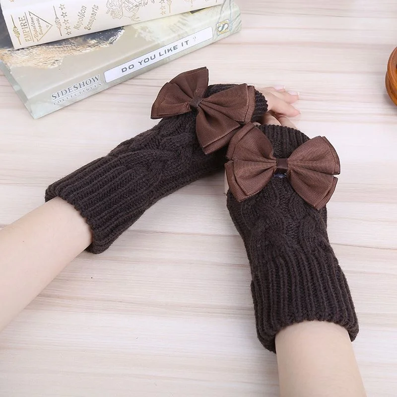 Women Gloves Stylish Hand Warmer Winter Gloves Women Arm Crochet Knitting Faux Wool Mitten Warm Fingerless Gloves Gants Femme