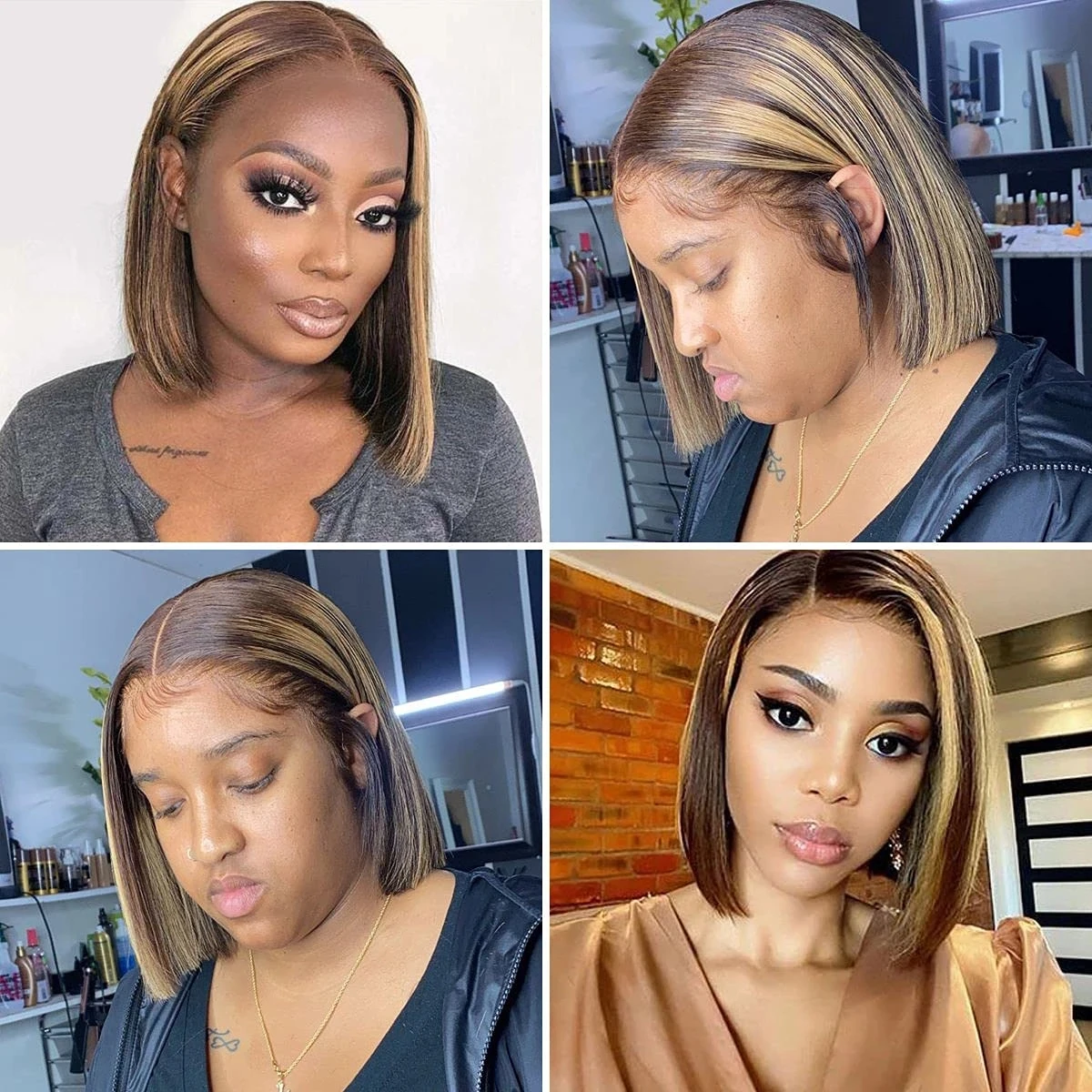 13x4 Short Bob Human Hair Wig, Prepluck Natural Virgin 5x5 Hd Lace Human Hair Wigs ,Honey Blonde Straight Transparent Lace Wigs