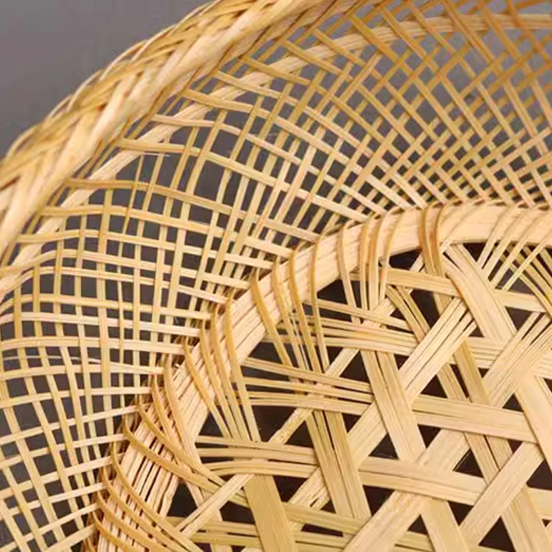 Modern Bamboo Storage Basket With Handle for Home Kitchenware Hotel decorative Natural Color Gift Craft Egg Fruits Wicker Basket