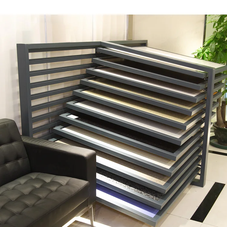Custom High Quality Metal/Steel Display Stand Rack for Floor and Wall Tiles Shelf for Store Shop Exhibition Showroom Use