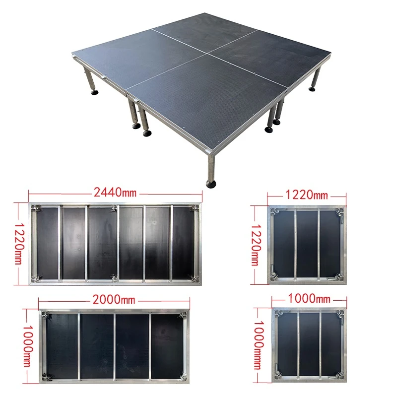 professional big Aluminum alloy stage cheap portable Customized podium