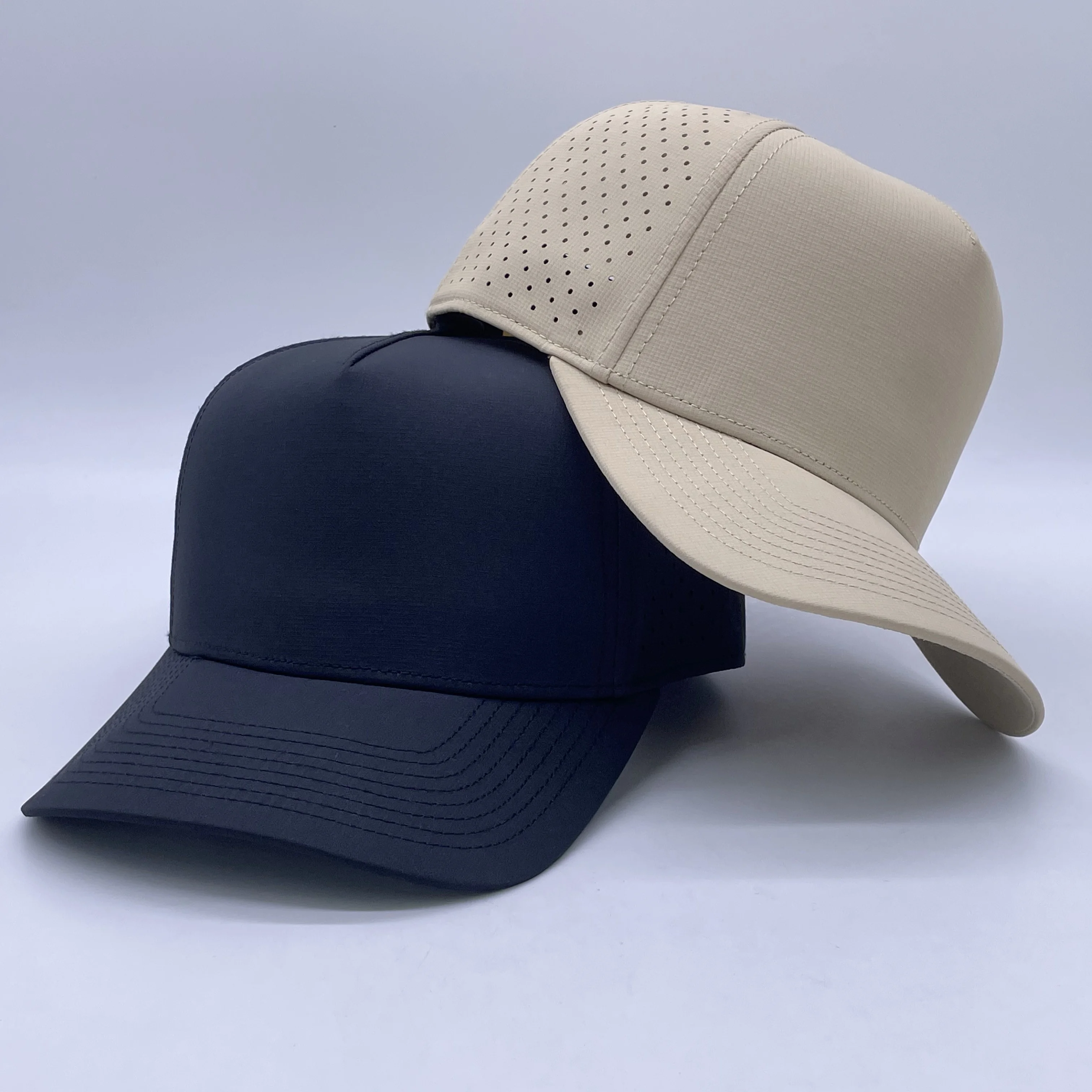 Custom 5 Panel Mesh Plain Snapback hats, Embroidered foldable polyester sports caps  for men