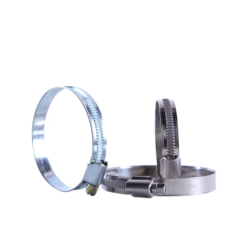 Good Price with High Quality German Type Blue-White Galvanized Non-Perforated 9mm and 12mm Band Hose Pipe Worm Gear Pipe Clamps