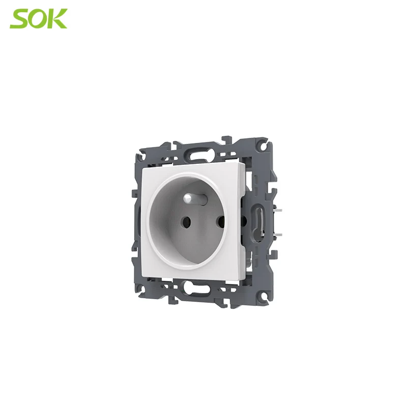1 gang French Power Outlet without hanger Screw Terminal wall socket 16A with protect door  wall socket