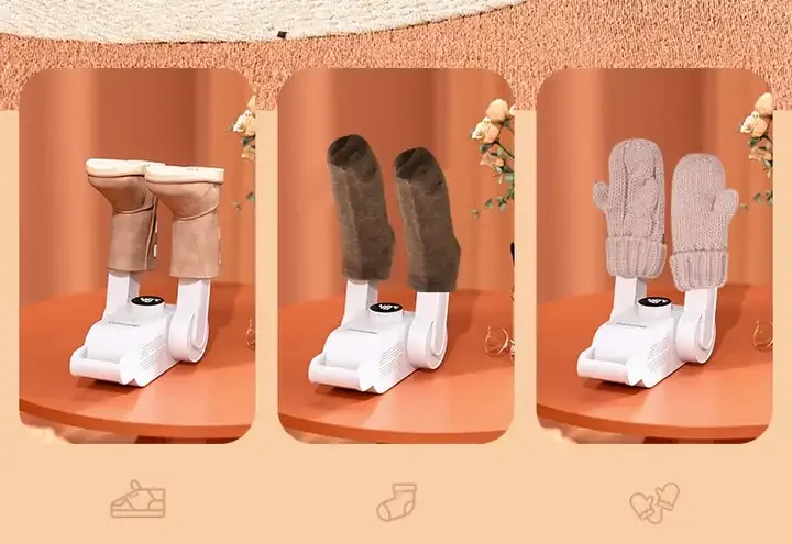 Portable Electric Shoe Dryer and Warmer with Folding and Drying Rack-Adjustable Rack