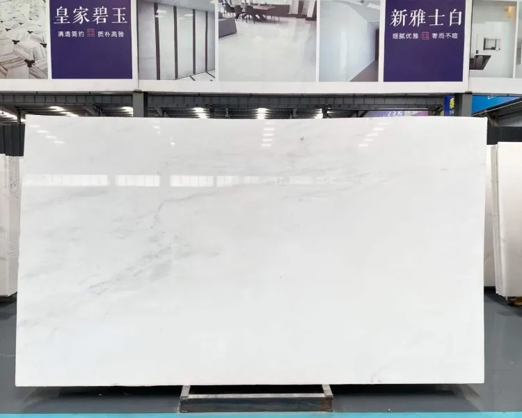 Wholesales Polished Natural White Marble Chinese Calacatta White Marble Slab For Wall Decor