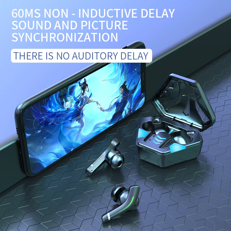 
MD168 Tws Wireless Earbuds Dual Mode Gaming Headsets Low-Latency HIFI Stereo Sound Gamer Earphone Headphone 