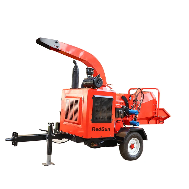 Big power Chipper Shredder with Quanchai 75HP Pressurized diesel engine with trailer