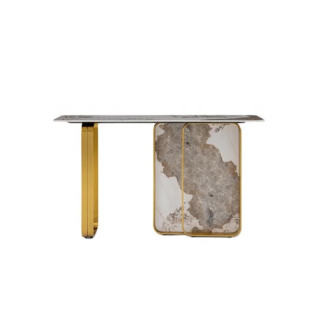 Modern Luxury Tables Porcelain Tile Console White Console Set For Living Room Furniture