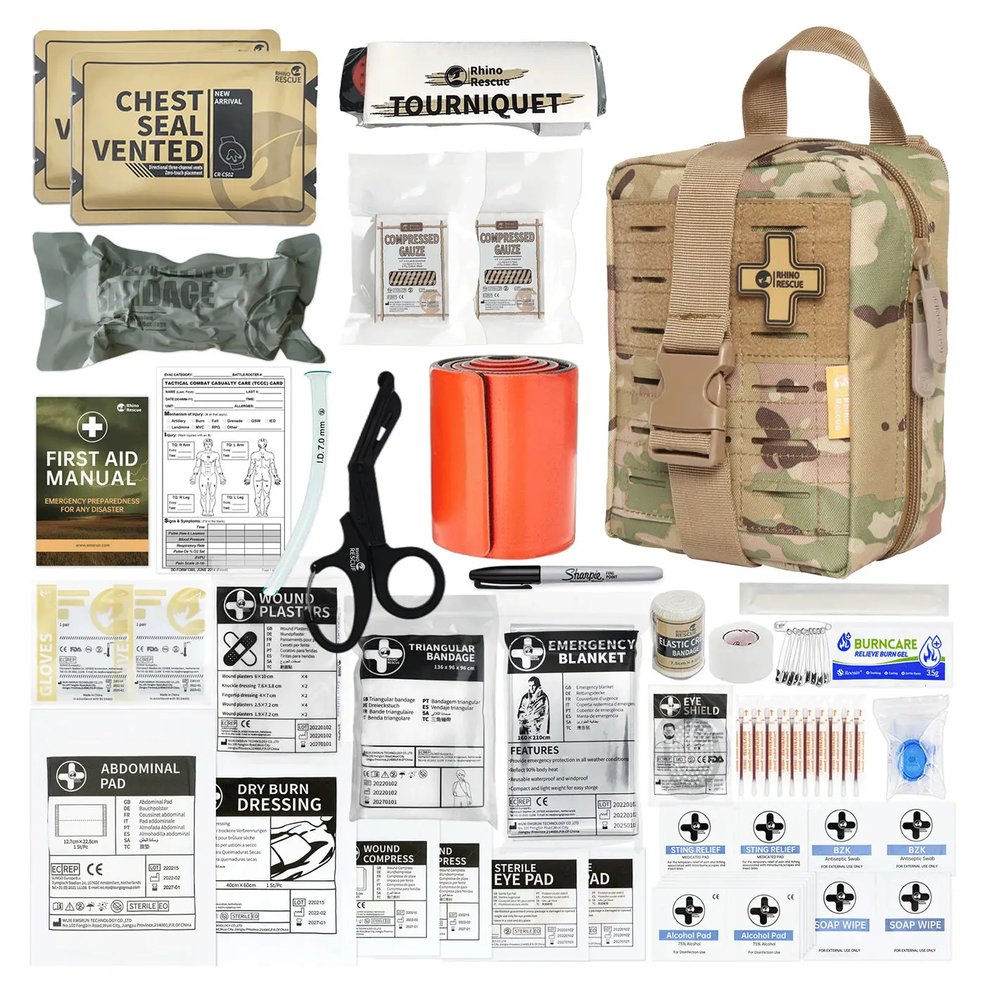 Tactical Trauma Kit First Aid Kit Molle Combat Emergency Ifak Pouch Gear Outdoor Kit