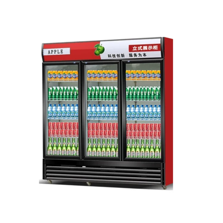 Commercial Single-Temperature Multifunction Supermarket Cooler 220V LED Display Showcase Glass Door Chiller Freezer Cooling