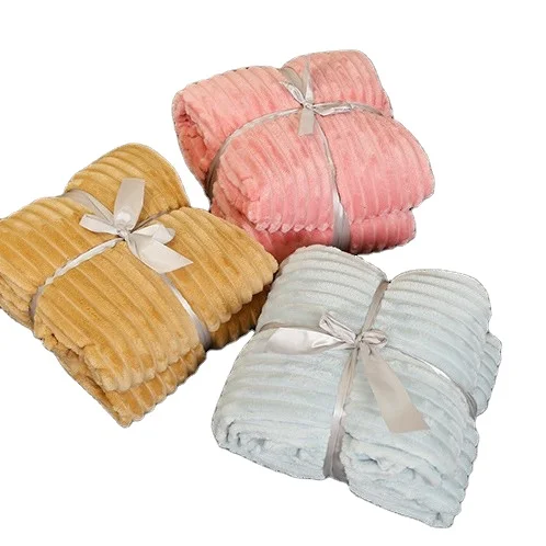 Summer air conditioning blanket sofa blanket thickened soft and comfortable cover blanket single-sided double-sided flannel blan