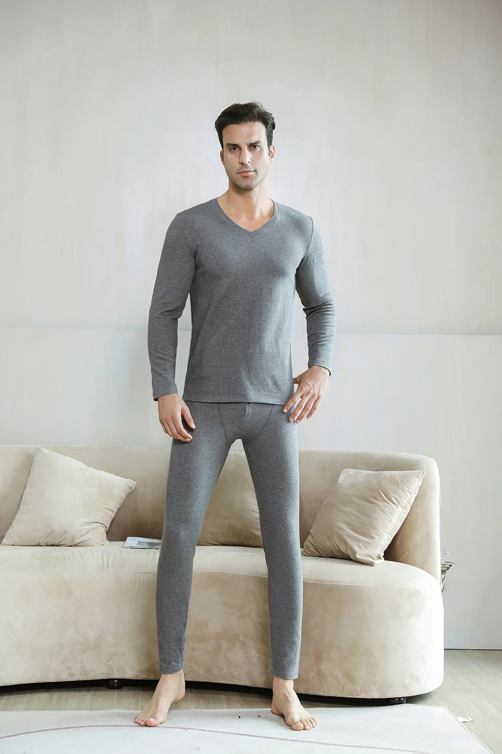 Мужские 2 шт. мужские термальные зимние куртки шерстяное нижнее белье для мальчиков; Сохраняющая тепло