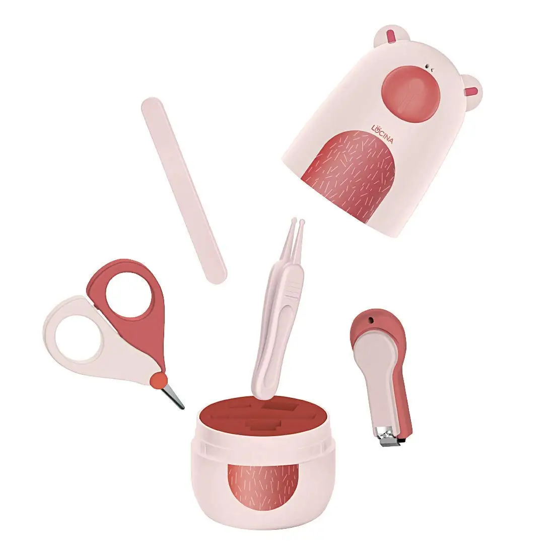 Amazon Hot Sale Bear Shape Cute Baby Nail Clipper Set Scissors Safe Manual Nail Trimmer Kit