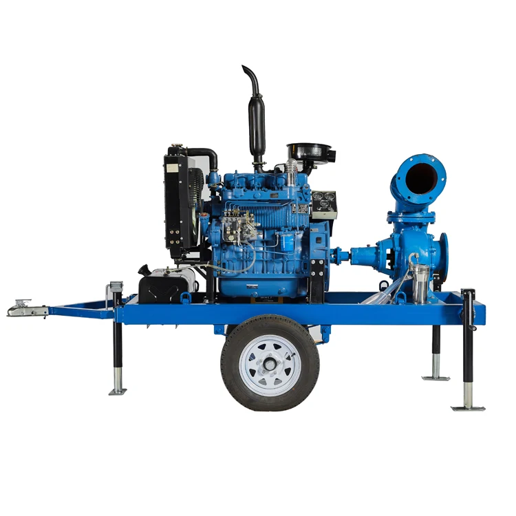 2 Wheels Trailer Diesel Engine Water Pump Self-Priming Centrifugal Water Pump For Agricultural Irrigation