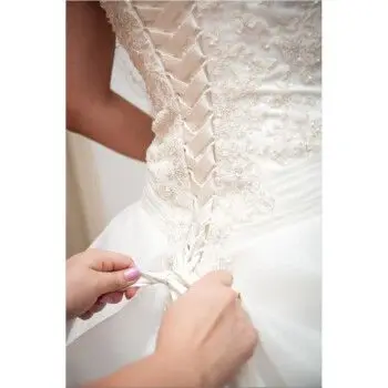 S2870F    2024 New White Lace Round Neck Long Sleeve Lace-Up mermaid wedding dress bridal gown
