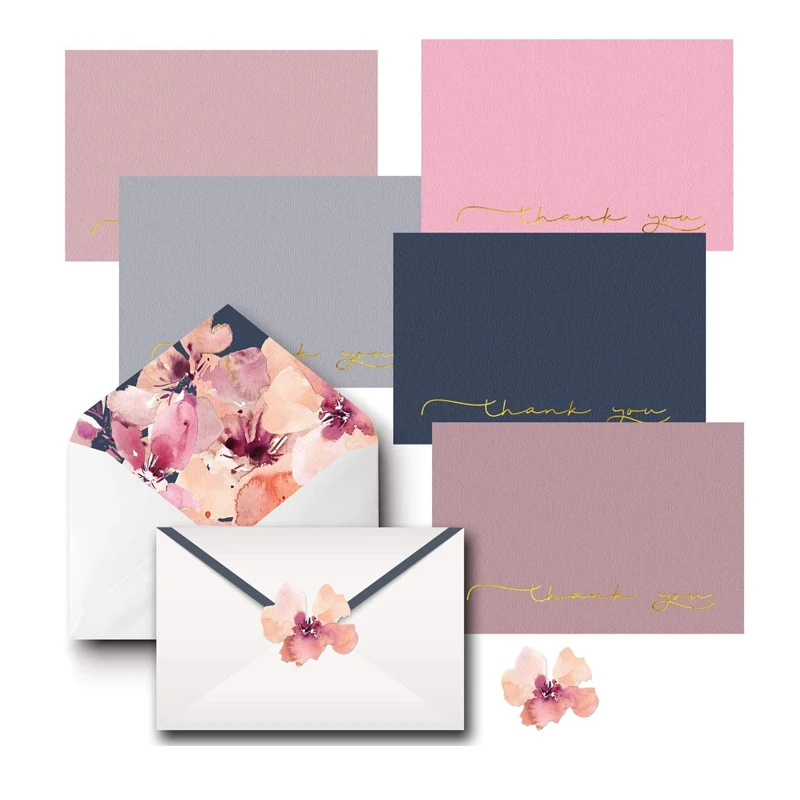 
Customized Size Hot Stamping Silk Bamboo Grain Greeting Card Thanks Card 