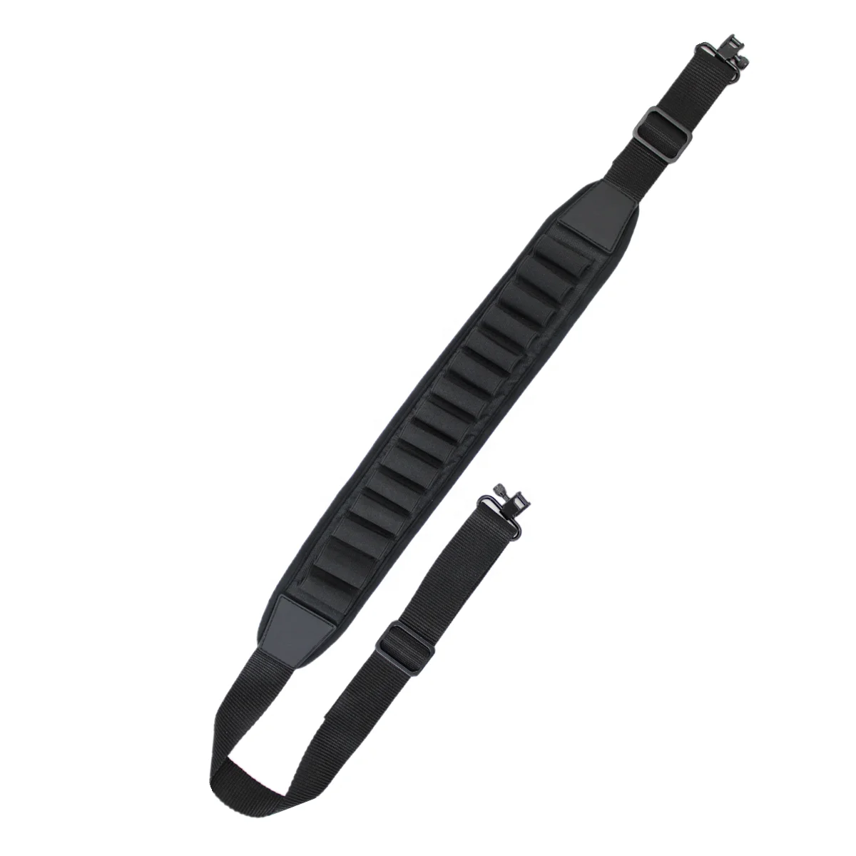 
Customized 2 Point Gun Sling Swivel Strap 15 Ammo Shell Holder With Metal Swivel Shotgun Padded Rifle Sling 