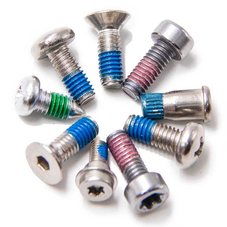 Nylon patch screw Carbon steel Alloy steel magnetic black oxide pan round head thread locking screw