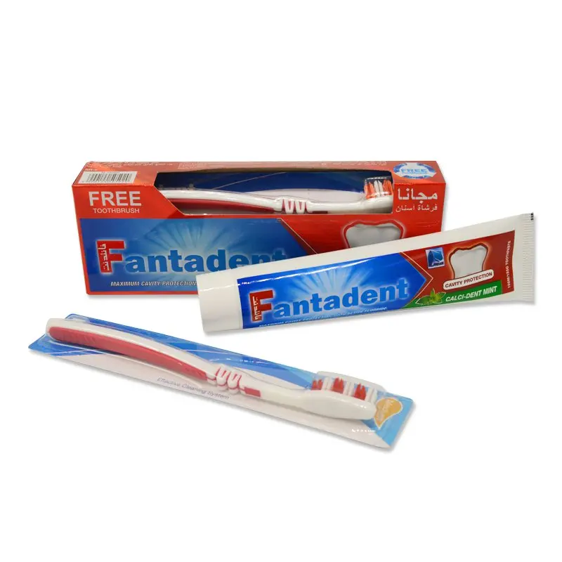 OEM ODM teeth whitening gel cavity protection fluoride toothpaste with toothbrush