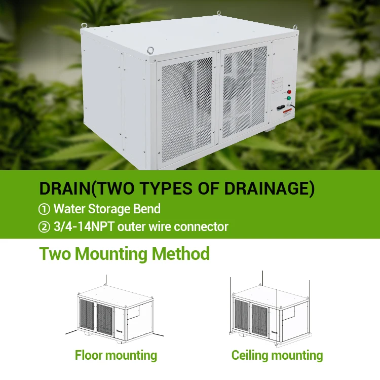 Commercial Dehumidifie 500 Pint Grow Room Large Greenhouse Wall Mounted Dehumidifier