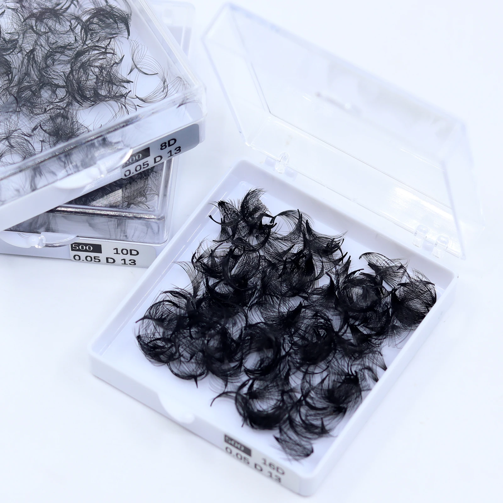 Allison Handmade Natural Wispy Pointy Premade Loose Volume Fans Single Length 13mm Faux Mink Promade Fans