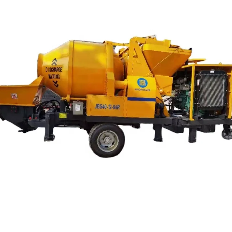 portable diesel forced concrete mixer with pump machine