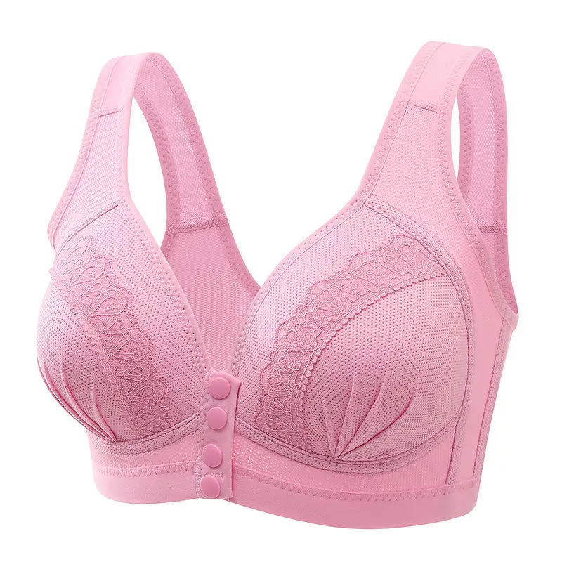 High quality new bra wireless middle-aged thin front buckle tank top bra large size underwear