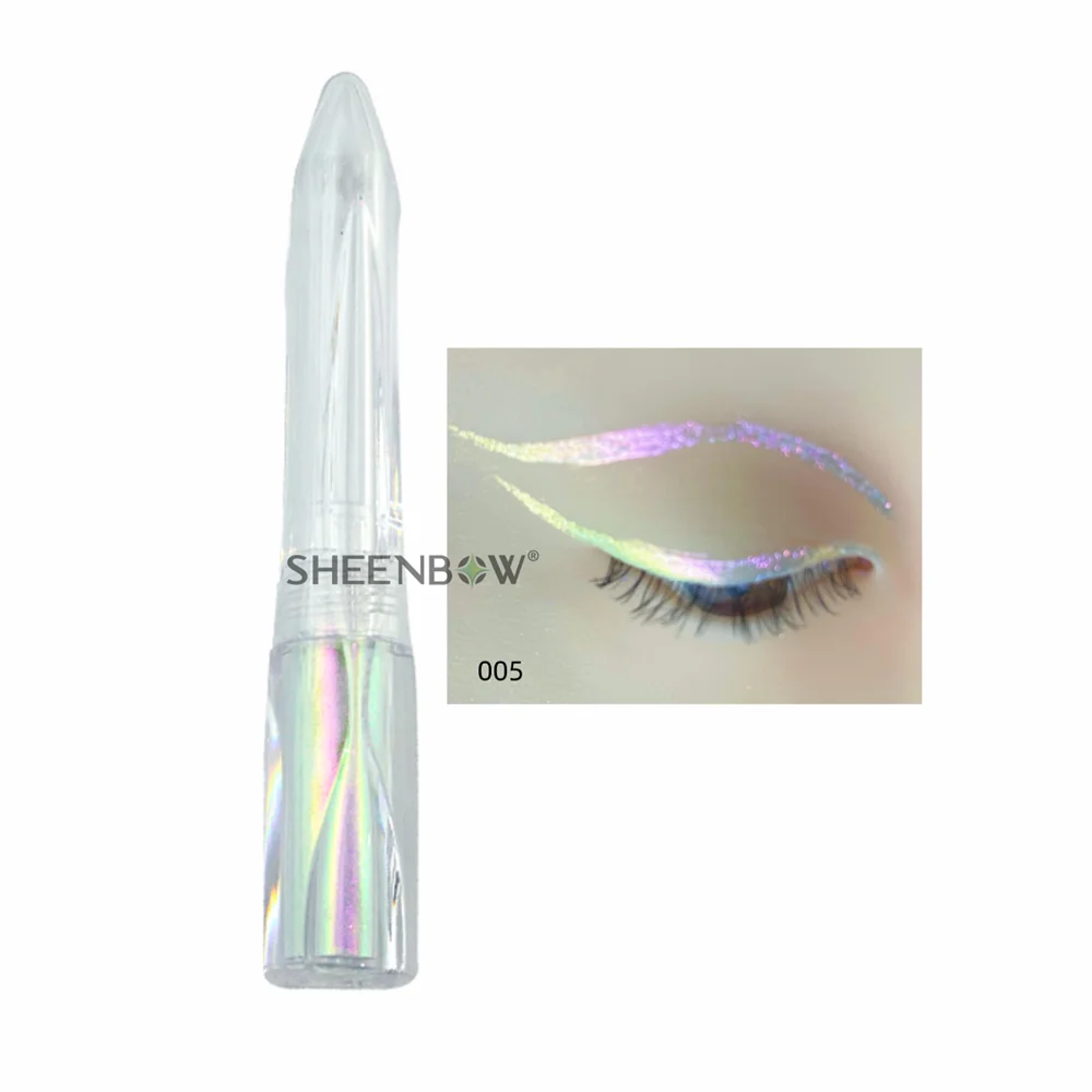 Vegan Cosmetics Private Label Cosmetics Colored Glitter Liquid Eyeliner Pencil Pen Custom Silver Blue Diamond Glitter Eyeliner